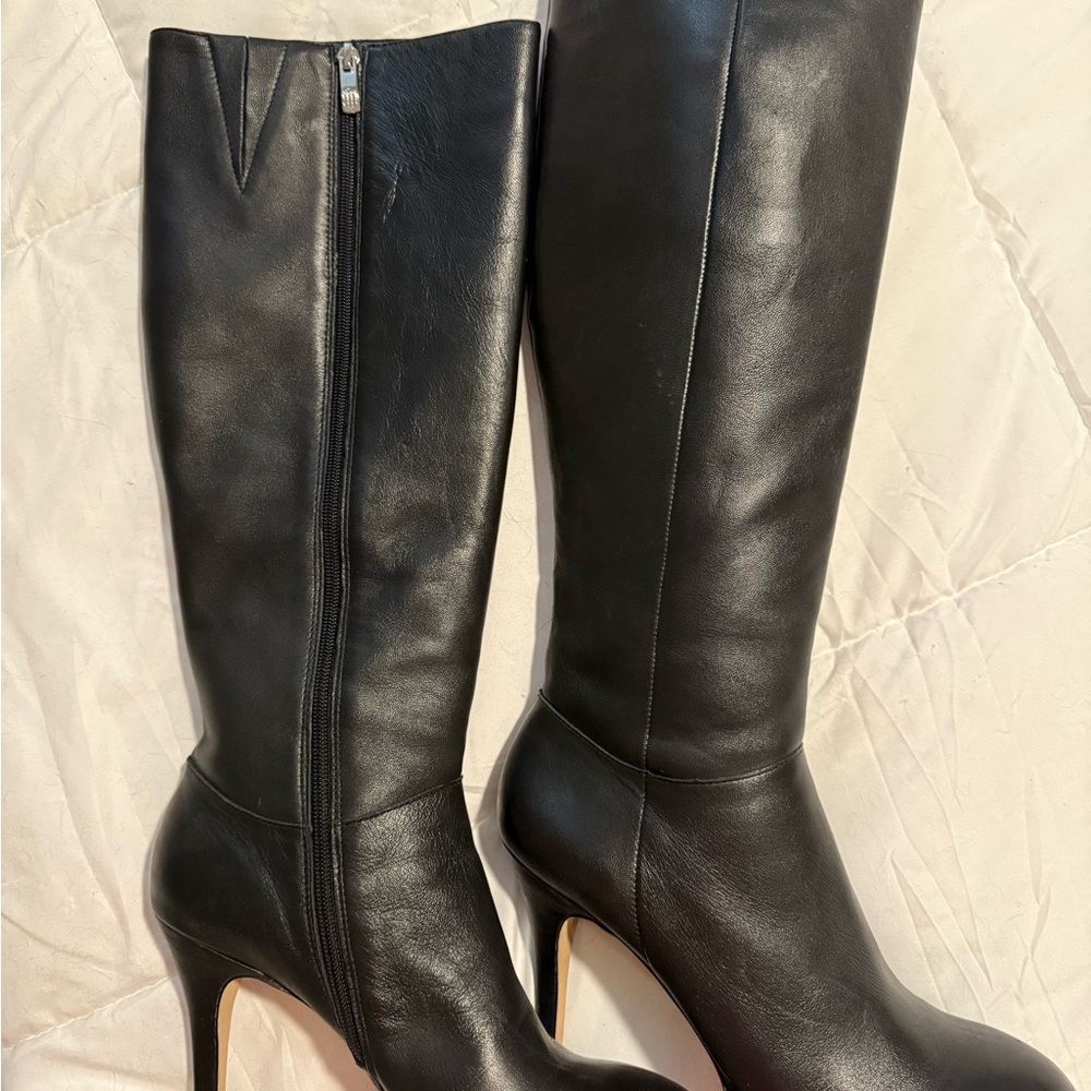 Vince Camuto Black Leather Heeled Boots